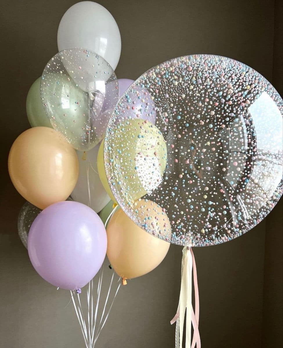 Pastel Bubble Ball Bouquet — Confetti Beads